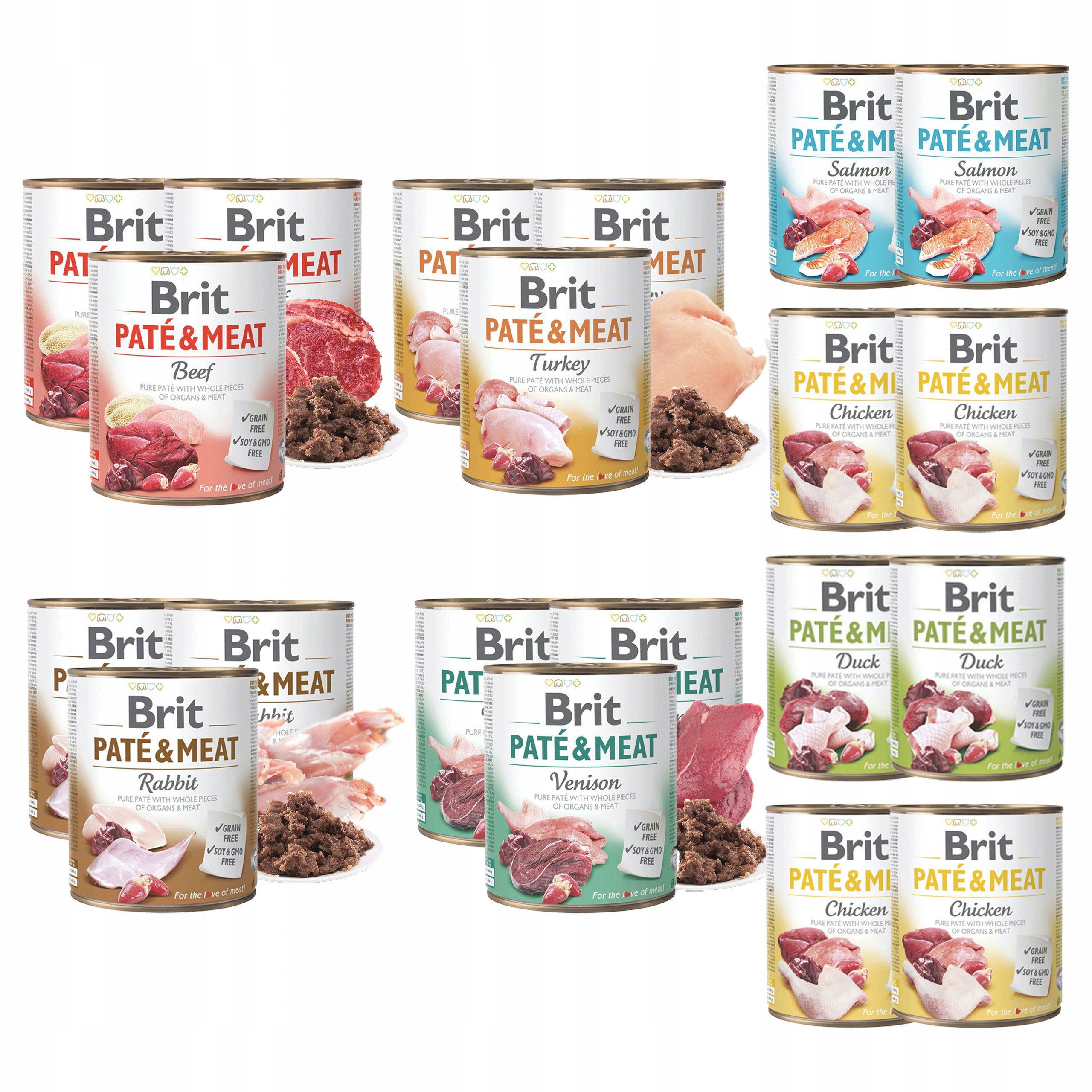 Levně Brit Pate & Meat Krmivo pro mokré psy MIX příchutí 20x800 g