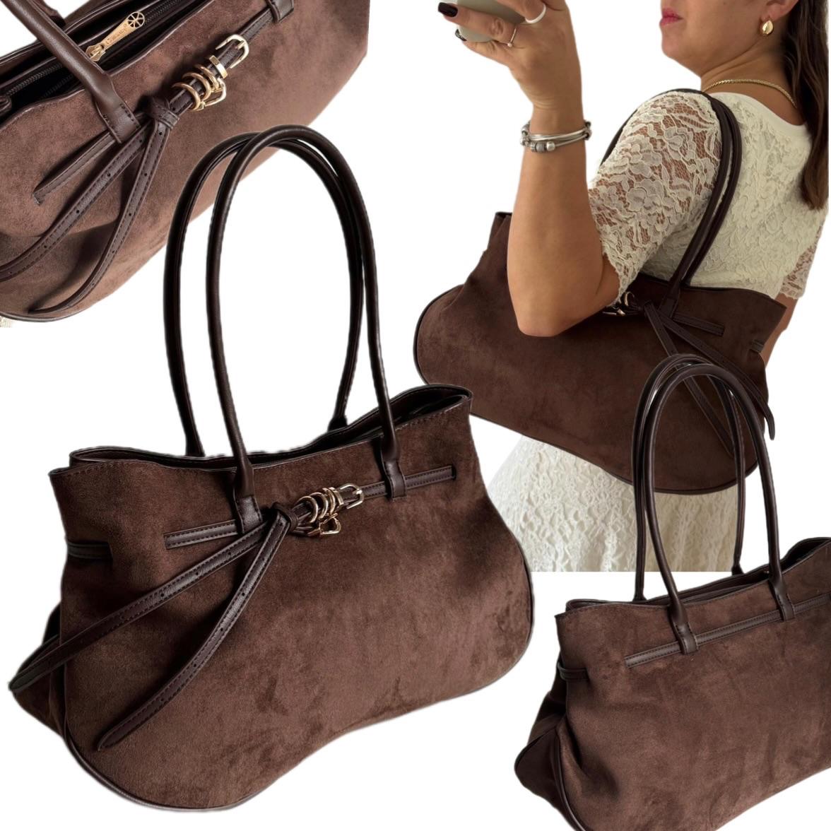 Dámská Kabelka Dárek Na Velikonoce Shopper Gallantry Semiš Hnědé Jaro