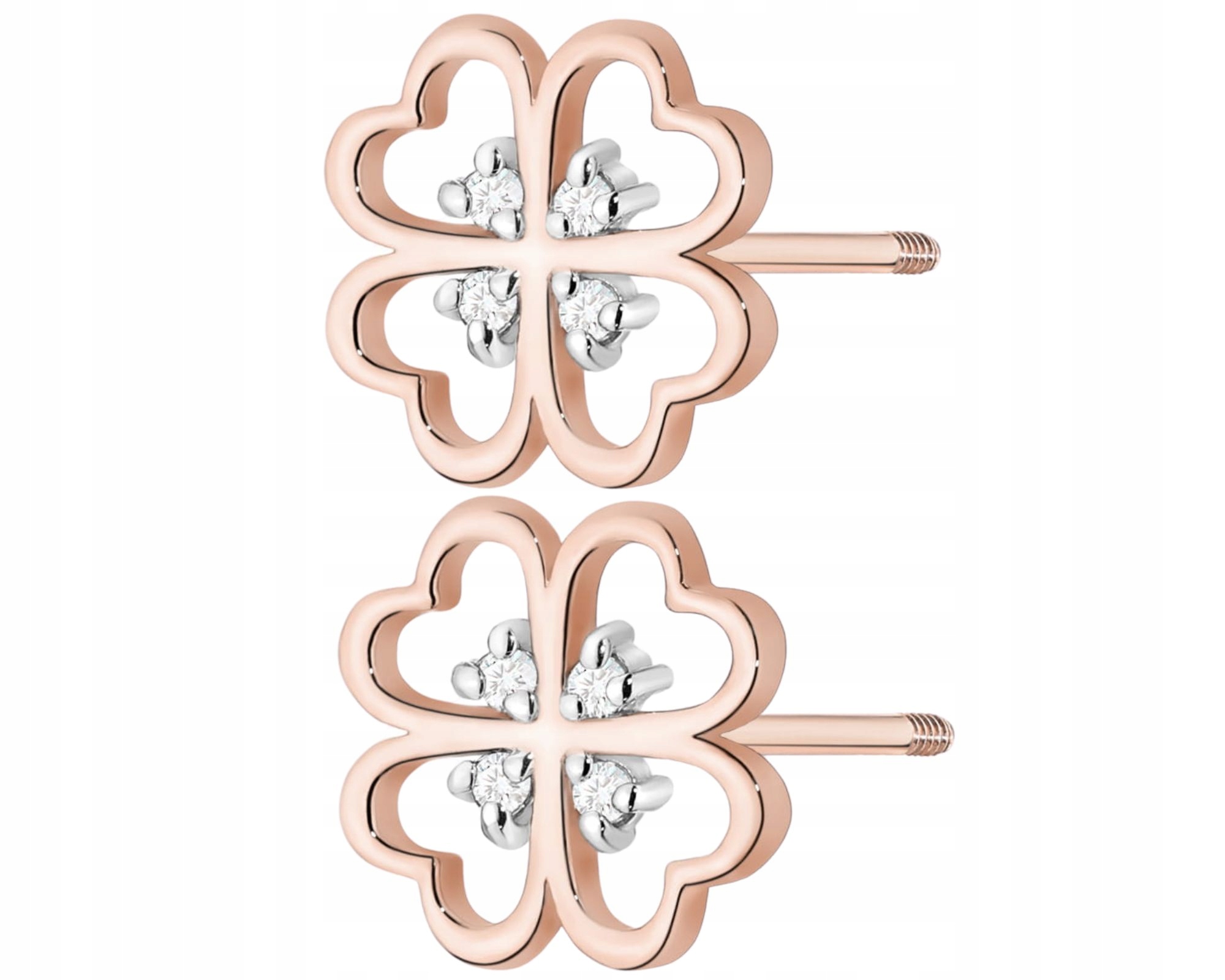 Růžové Zlato Náušnice Na Šroubovací Tyčince 585