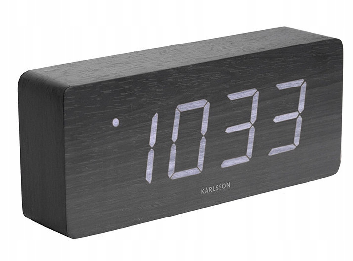 Prehľadný Led Budík, Hodiny S Teplomerom Karlsson KA5654BK, Tri Alarmy