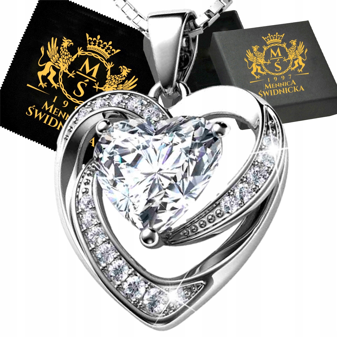 Stříbrný náhrdelník Stříbro 925 Srdce Přívěsek pro ženu jako Dárek k Gravírování