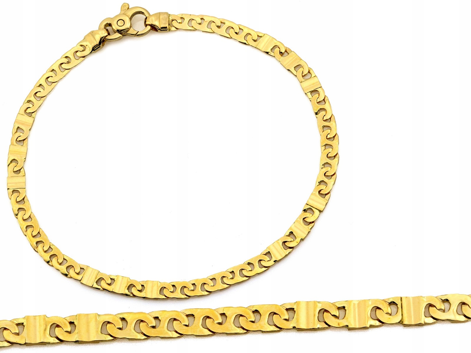 Zlatý řetízkový náramek 585 s originální vazbou 21 cm bez kamenů 7.1 g