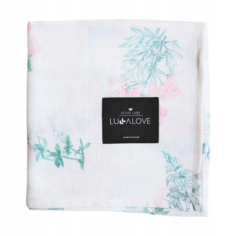 

Lullalove Muślinowy otulacz 100x100 Zielnik Różowy