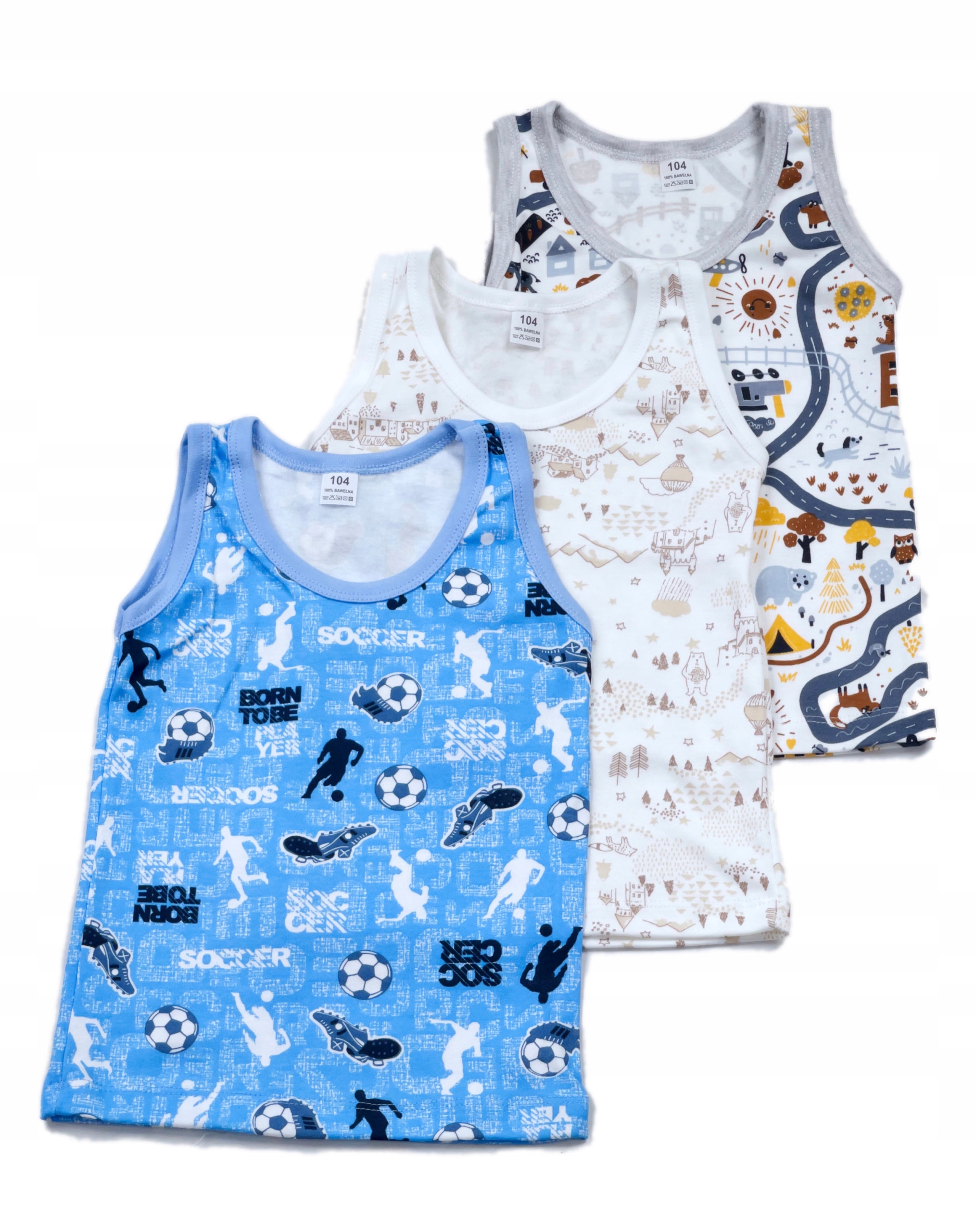 Podkoszulka Chłopięca na Ramiączka 3pack 110