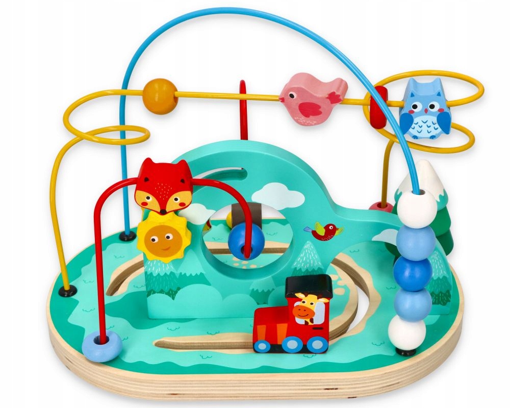 DREWNIANA Edukacyjna Przeplatanka PĘTLA LEŚNA 12m+ Marka Lelin