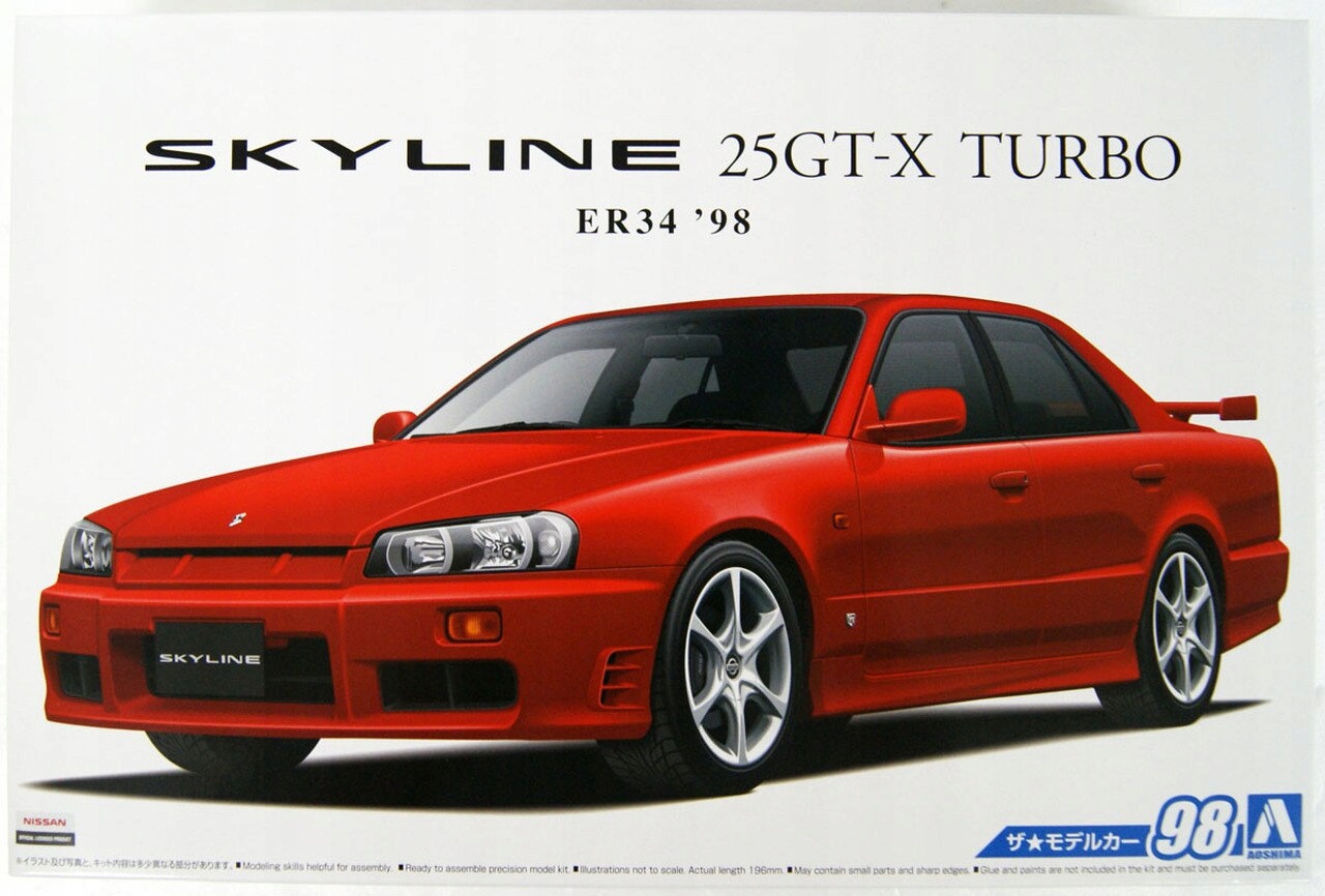 Aoshima 1998 Nissan Skyline ER34 25GT-X Turbo 1:24