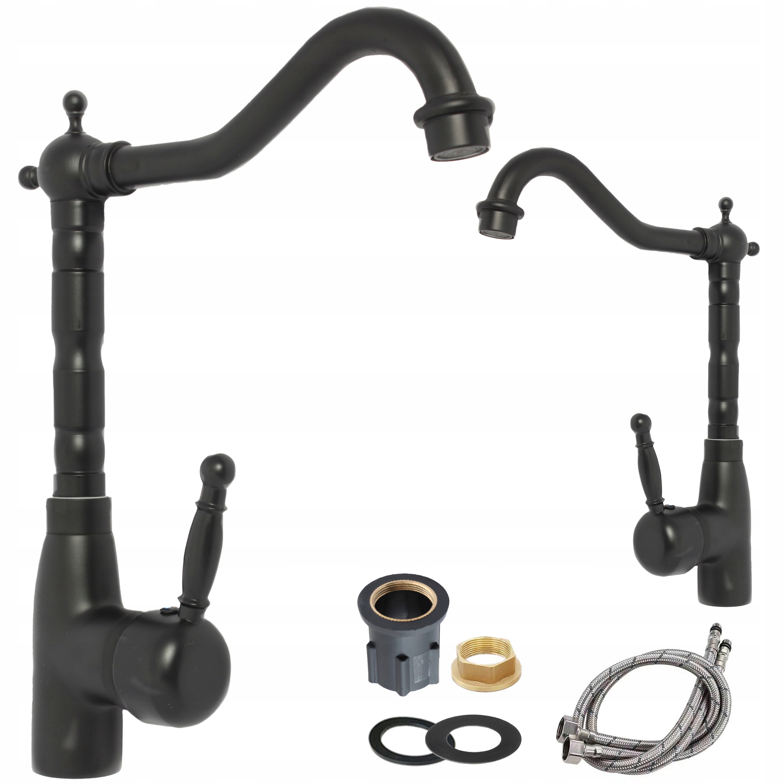 Kuchyňská Umyvadlová Baterie Retro Černá Mat stojící 29 cm