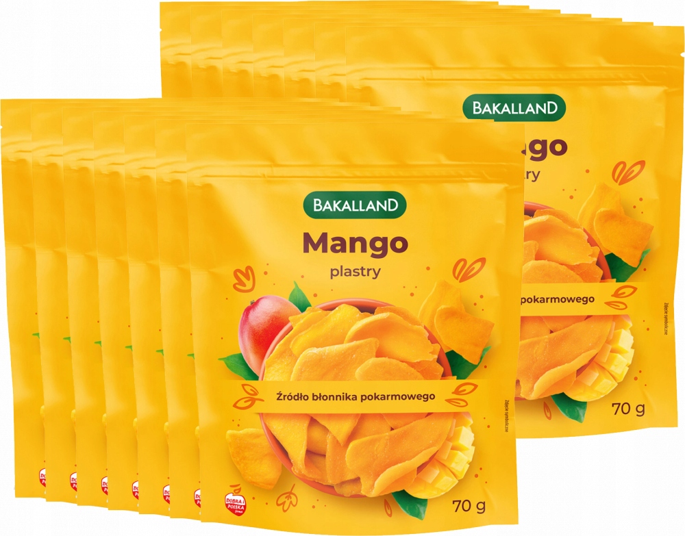 Mango owoce suszone plastry Bakalland 70g przekąska Jakość Premium x14