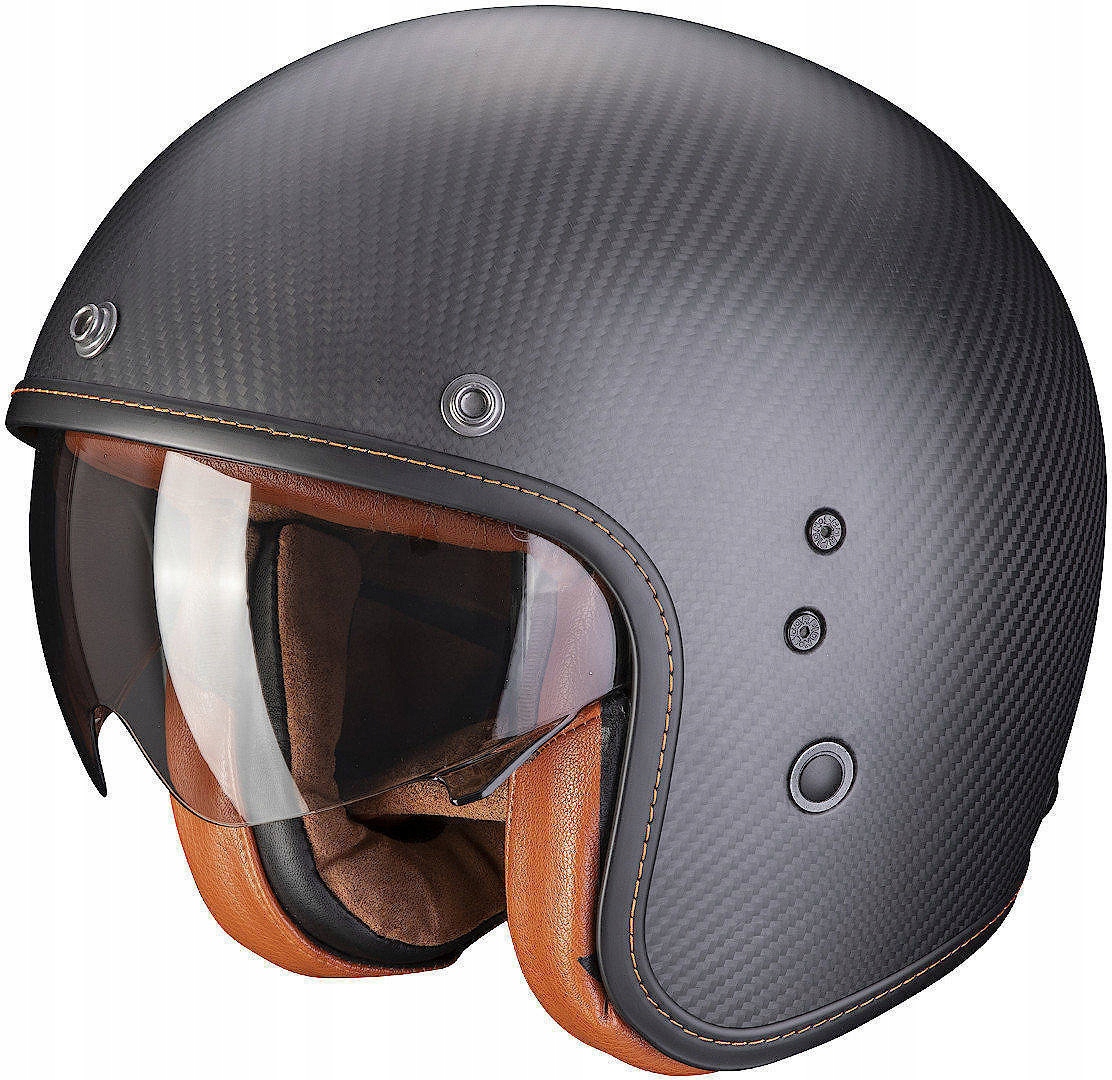 Otvorená motocyklová prilba Scorpion Belfast Evo Carbon Matt čierna M