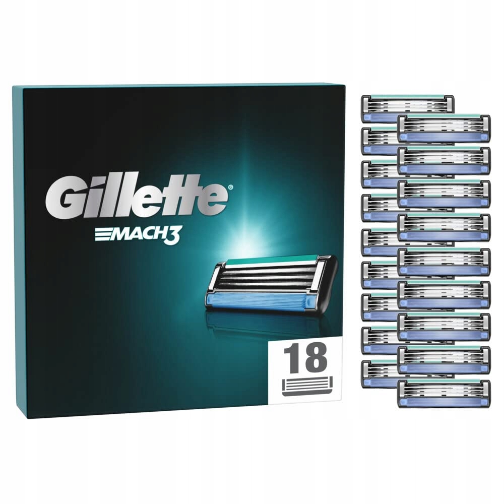 Gillette MACH3 Mach Čepele Nůžky Vložky 18ks