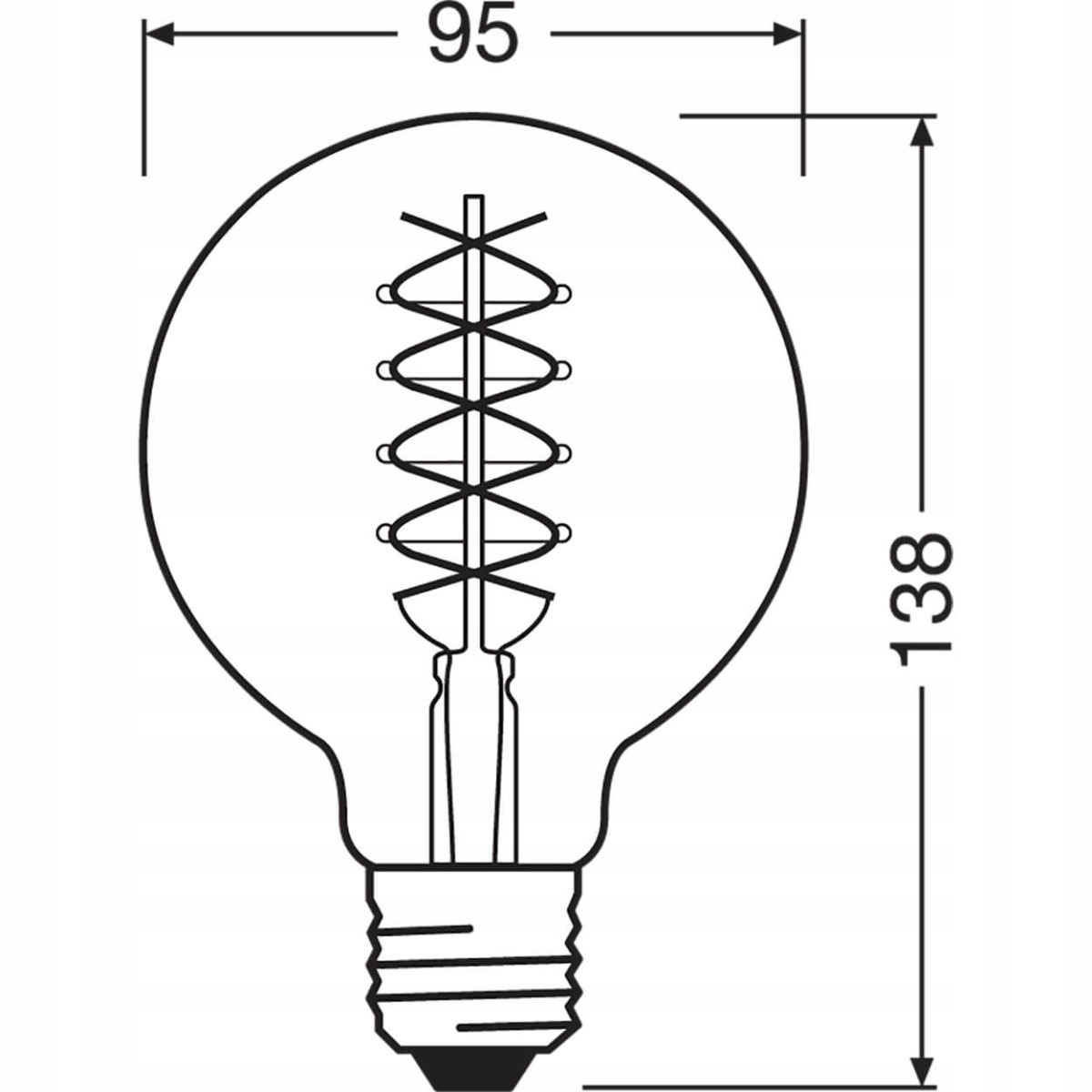 Żarówka Dekoracyjna LED E27 4,8W Ściemnialna OSRAM Kolor szkła brak