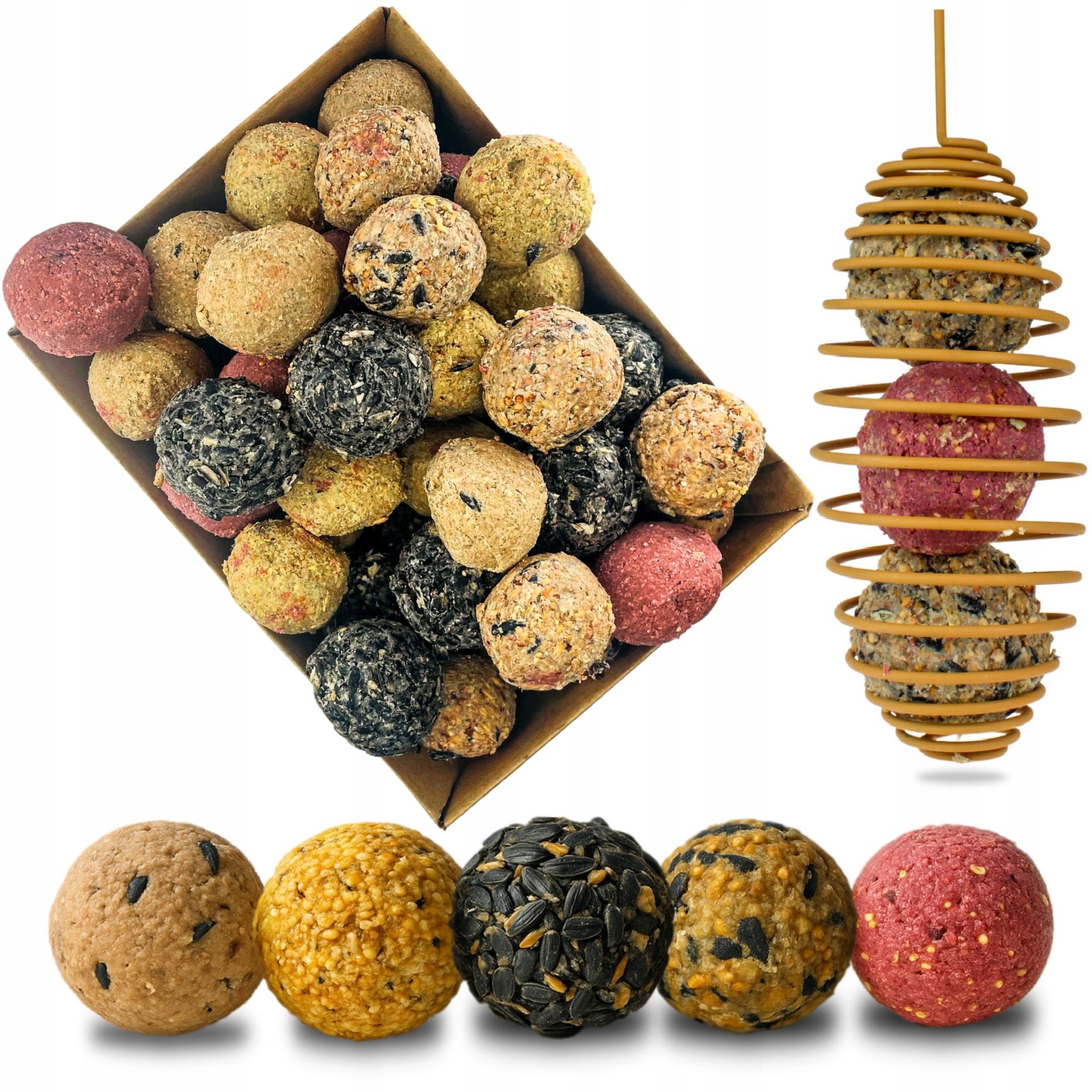 Levně Tukové Kuličky Pro Ptáky 50x90G Krmivo Premium S Zrnem Krmítko