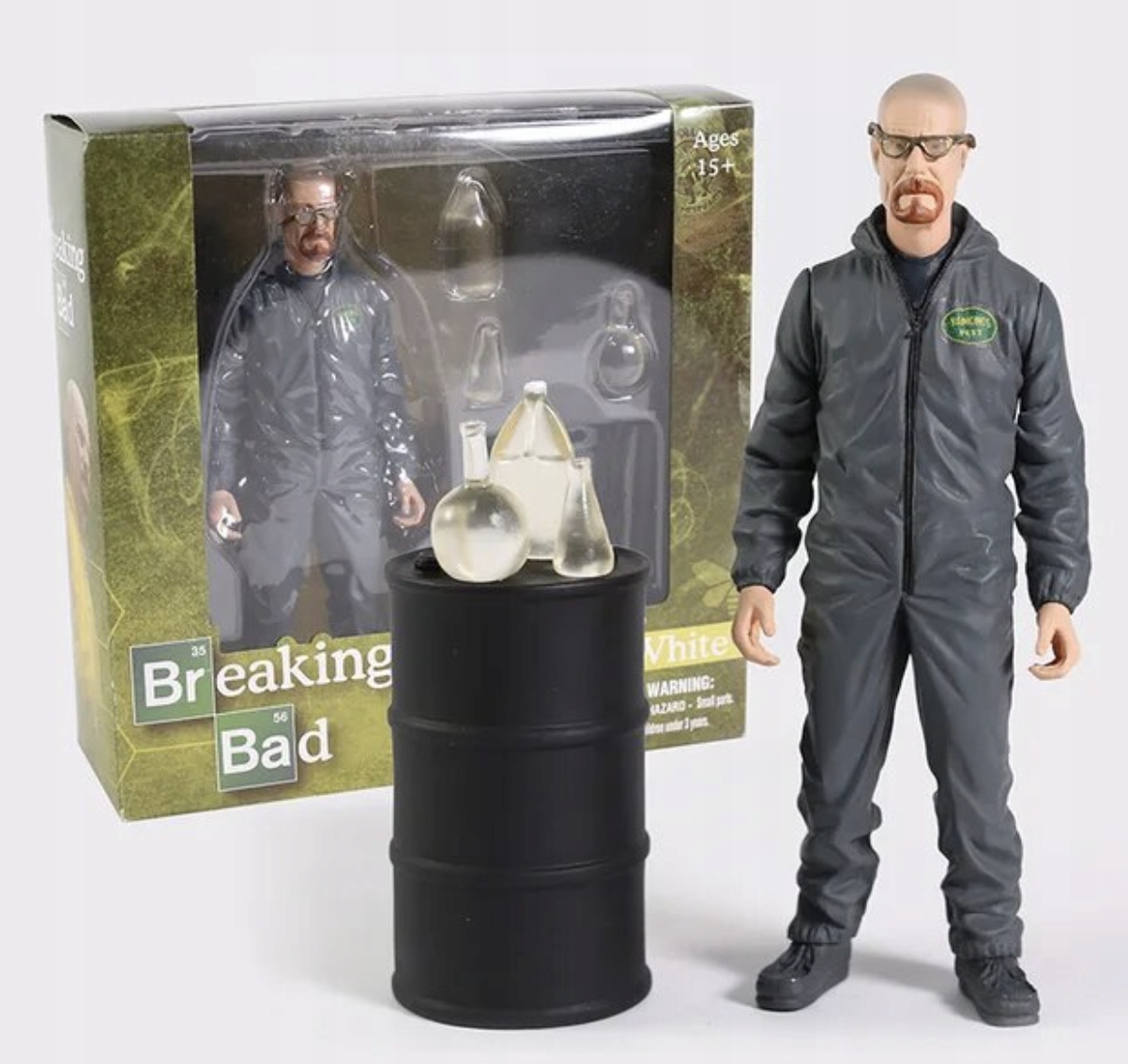 Figurka Breaking Bad Walter White v černé ochranné kombinéze Exkluzivní edice 15 cm