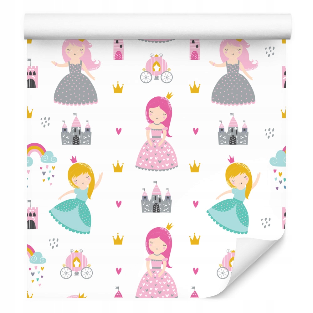 Tapeta pro děti, duhový zámek princezny z pohádky