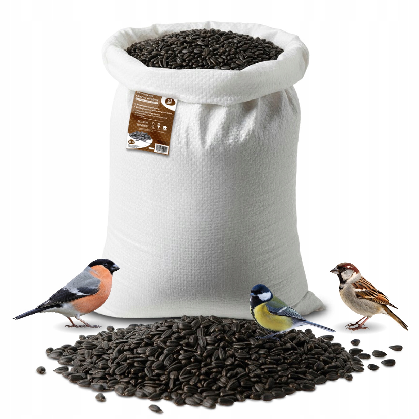 Levně Slunečnice Černá Pro Ptáky 20 kg Krmivo Krmná Směs Zrno Do Krmiva