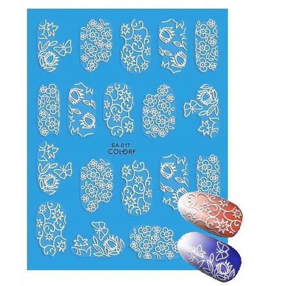 NAKLEJKI NA PAZNOKCIE SAMOPRZYLEPNE WZORKI 5D E17