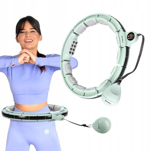 HHM13 Hula Hoop Zelená S Magnety A Závažím Počítadlo Hms