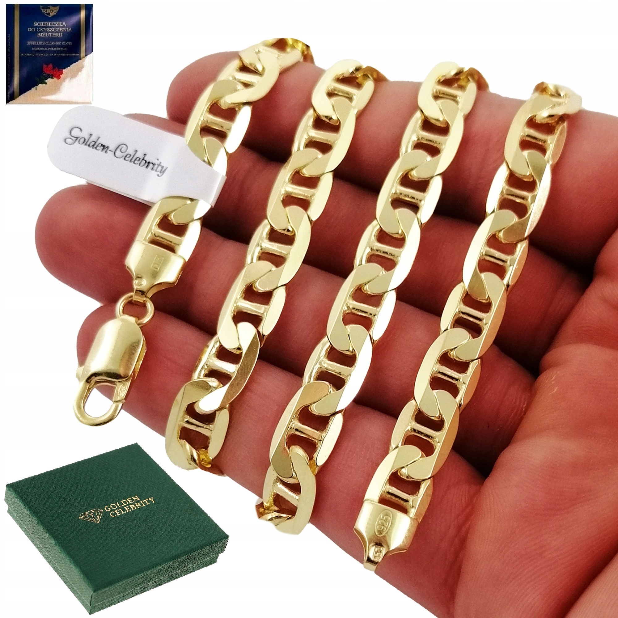 Złoty Łańcuszek Męski Gucci PR.925 Na Urodziny Święta Dla Taty Męża