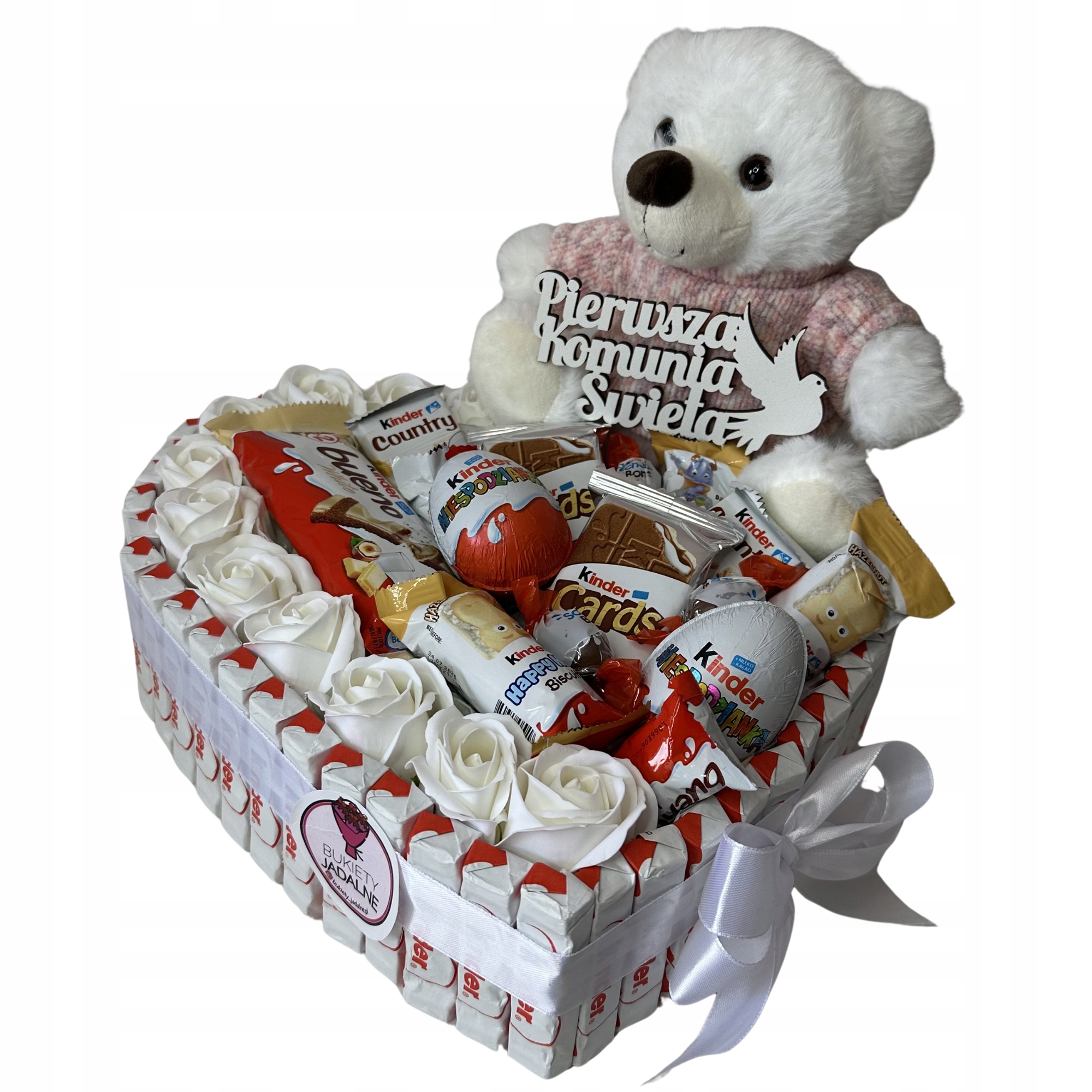 Dárková Sada Box Srdce Kinder S Medvídkem Suvenýrem A Svatým Přijímáním