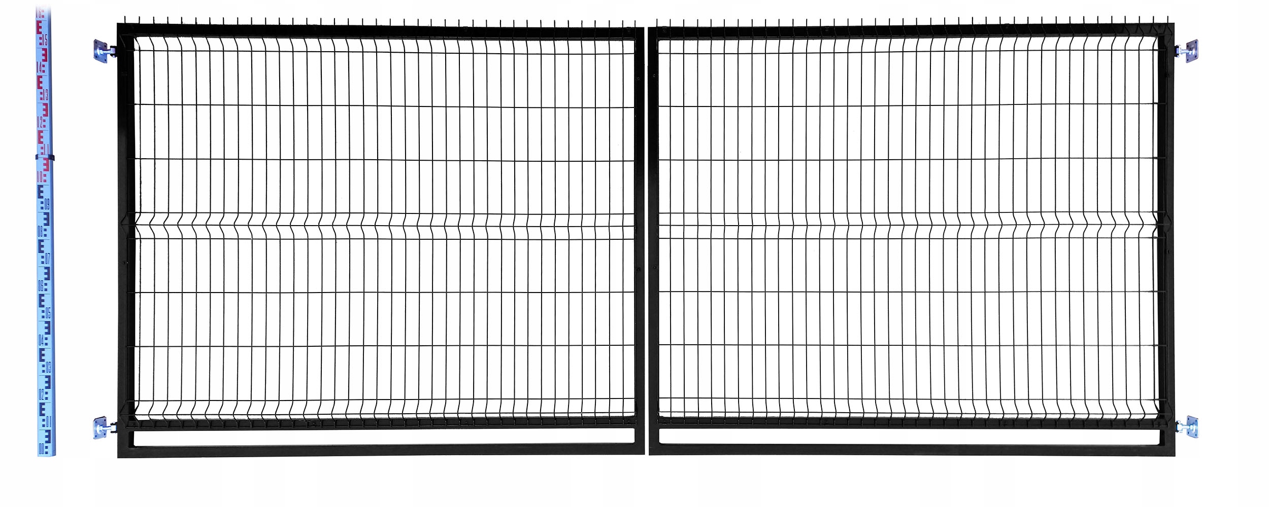 Brána Pletivové 160cm černá Panelová RAL9005 dvoukřídlá 163cm