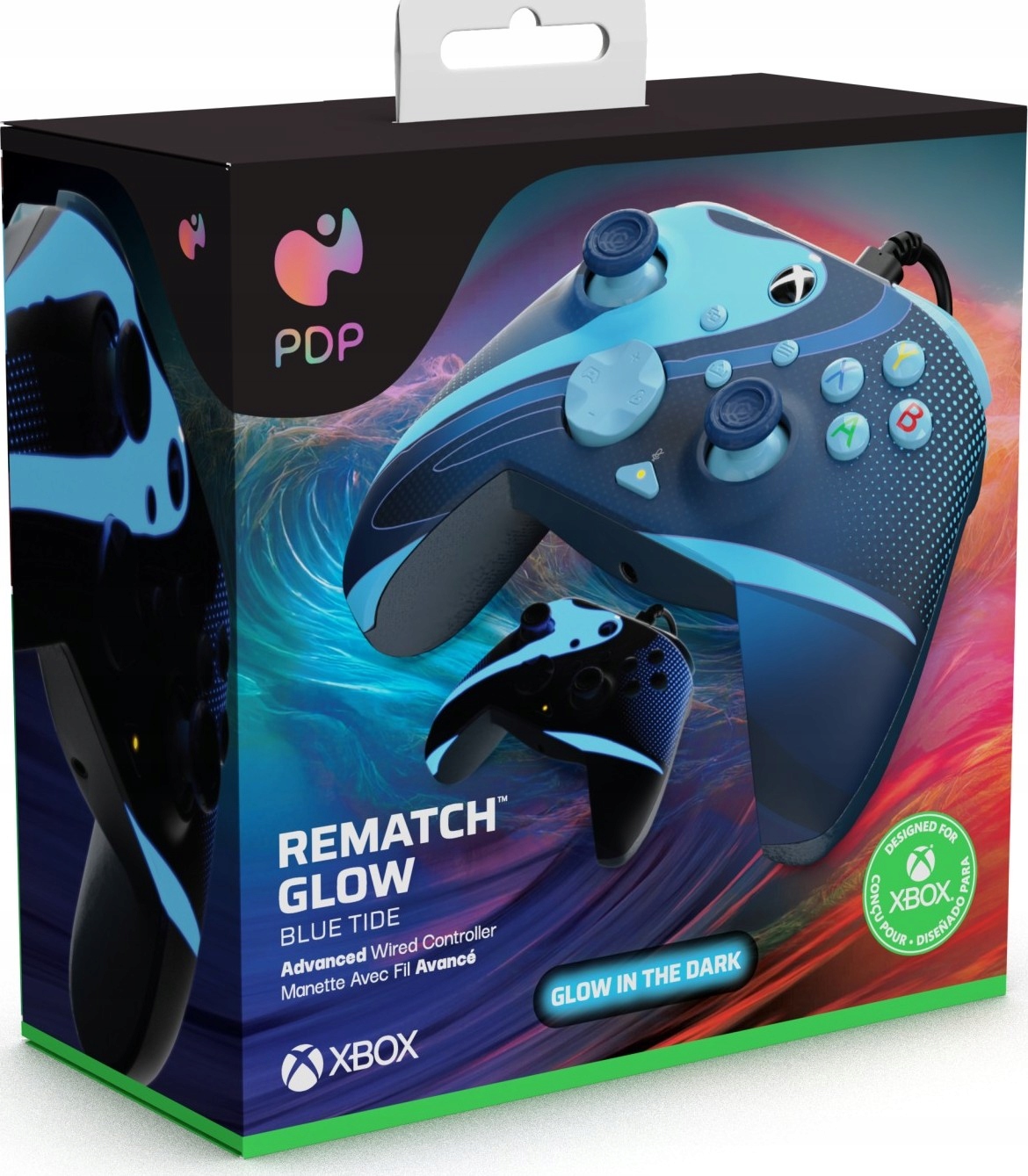 PDP Pad przewodowy Rematch Blue Tide Glow in the Dark - XOne Xbox Series
