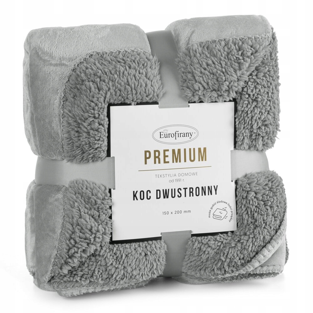 Deka přehoz Tedy 150x200 Eurofirany stříbrná měkká bukla hřejivý fleece