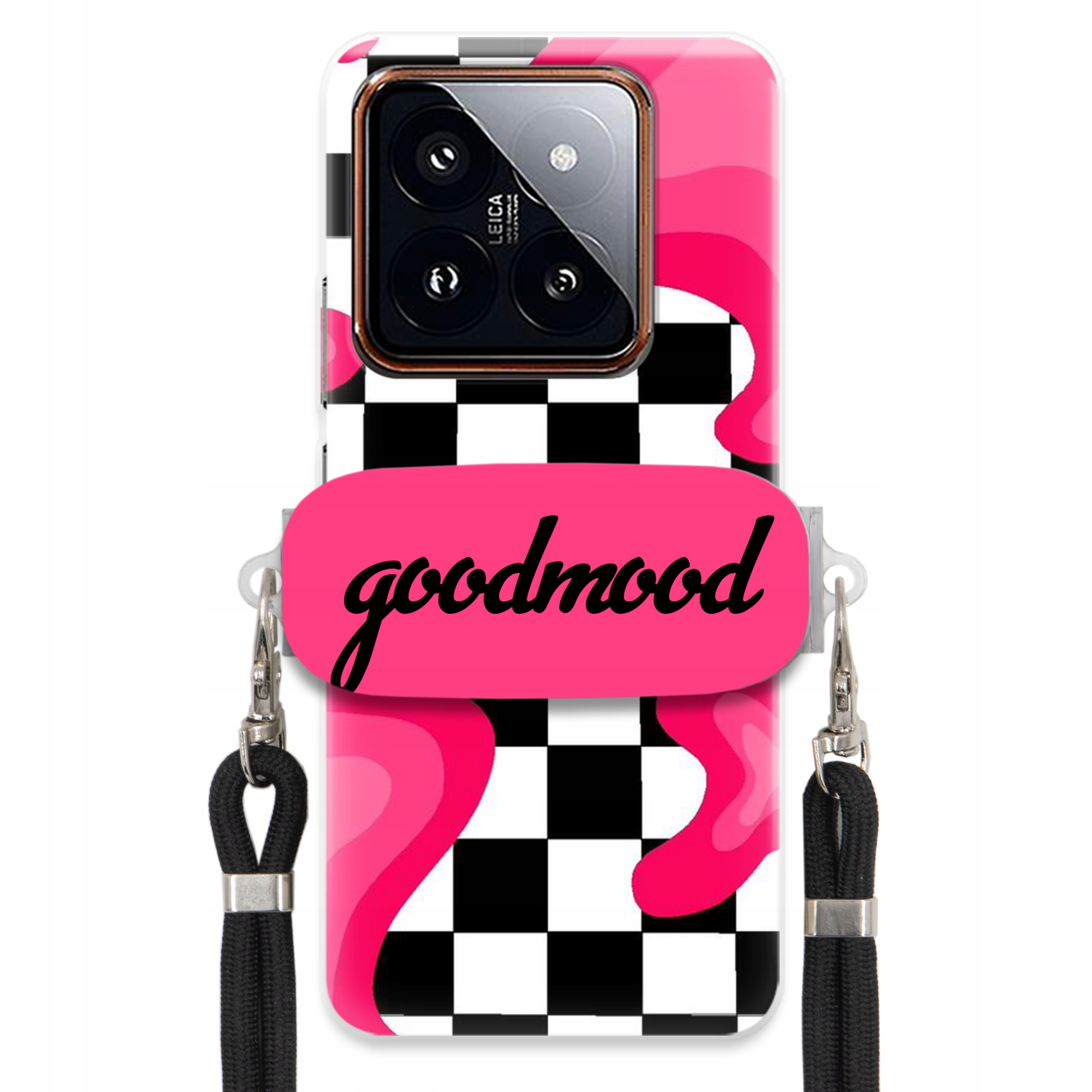 Puzdro Pre Xiaomi 14 Pro Sada Case Držiak Vodítko Čierna For Teen Módne Splash