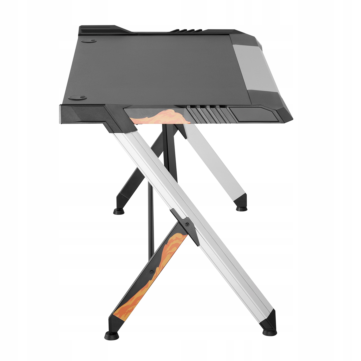 Biurko komputerowe gamingowe z podświetleniem LED Szerokość mebla 129.5 cm