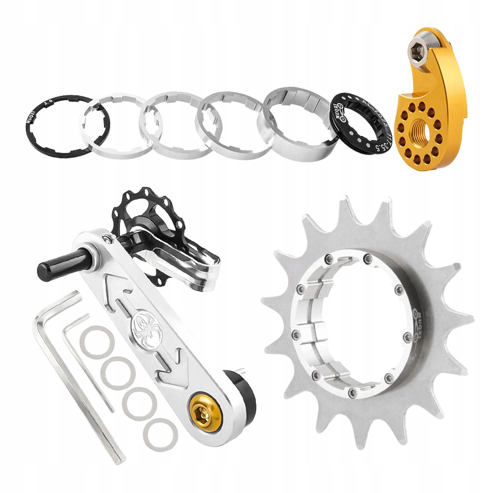 Konwersja roweru górskiego z pojedynczą prędkością Liczba zębatek na tylnej kasecie/ szerokość ogniwa zewnętrzna brak informacji