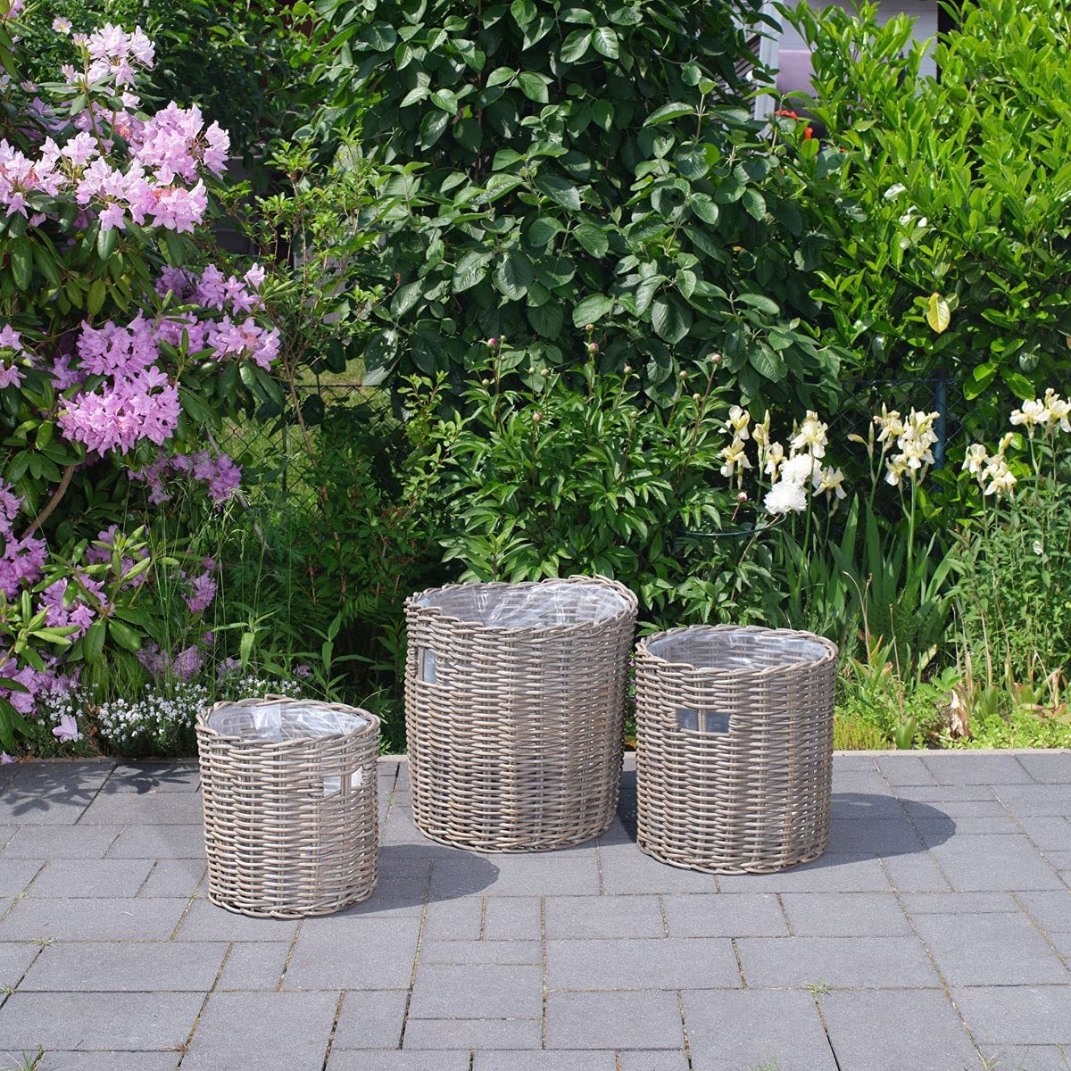 Zestaw 3 doniczek Groother z naturalnego rattanu Rodzaj osłonka