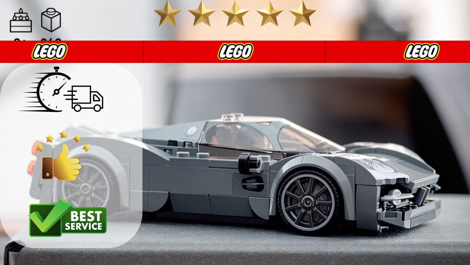LEGO PAGANI UTOPIA SPEED CHAMPIONS WYŚCIGÓWKA SAMOCHÓD REALISTYCZNY PREZENT Marka LEGO