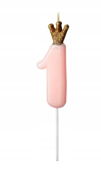

Świeczka urodzinowa Cyferka 1 jasnoróżowa 9,5cm