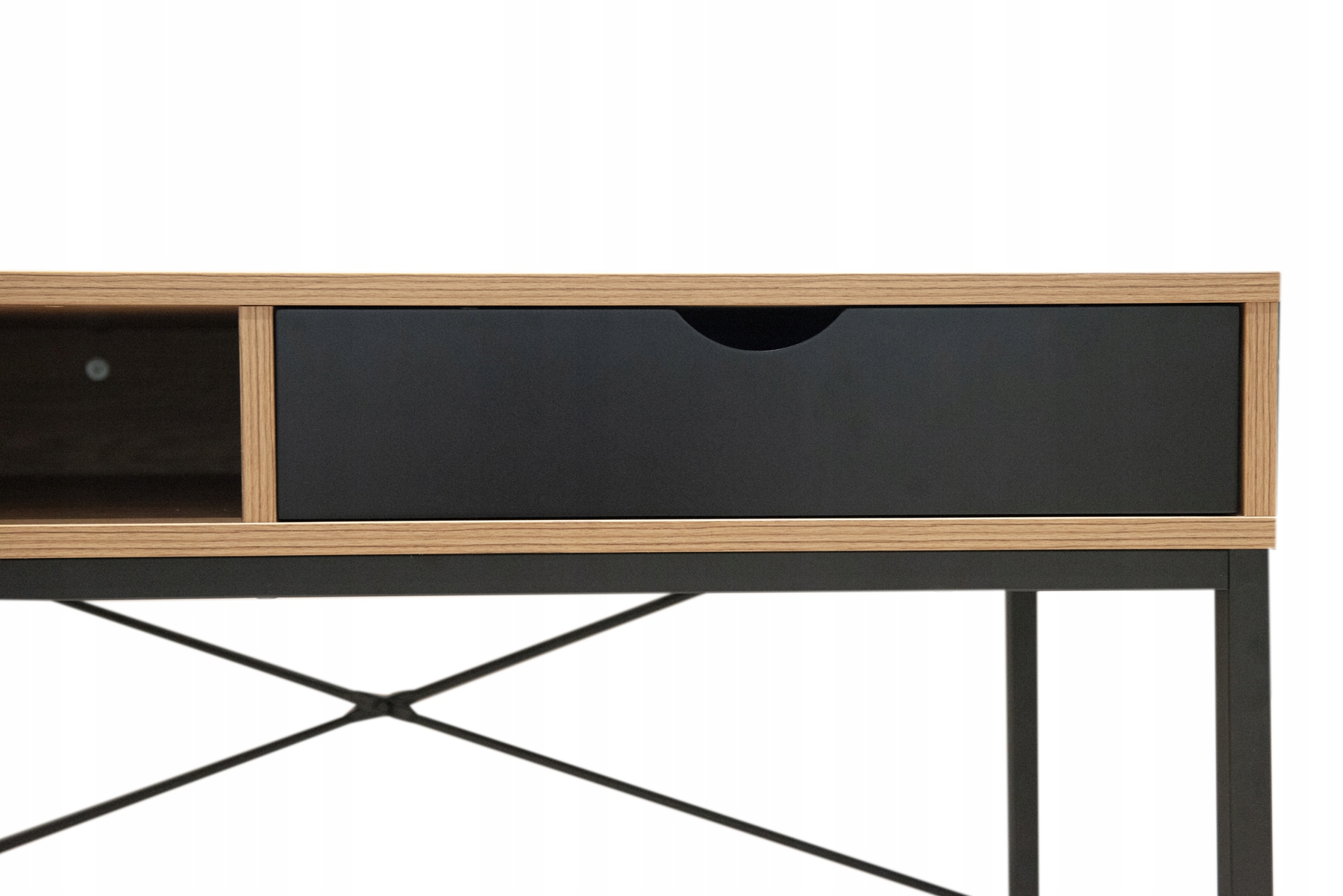 Biurko TRAPP z szufladą JSK 48x95cm dąb/czarny Marka JYSK