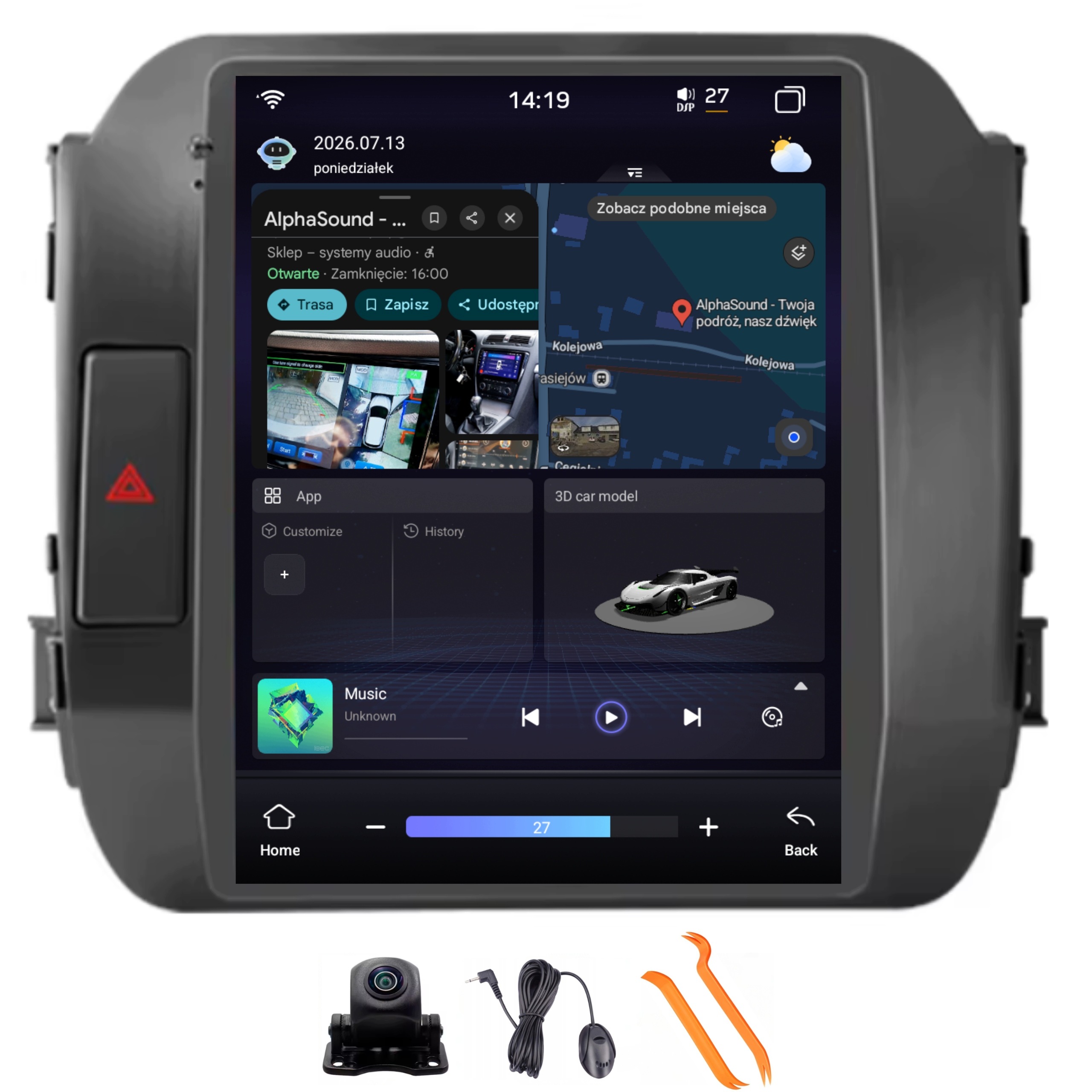 Radio Android Navigace Kia Sportage 3 10-16 4/64GB Lte 4G CarPlay Gps