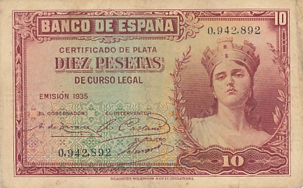 [MB31279] Hiszpania 10 pesetas 1935