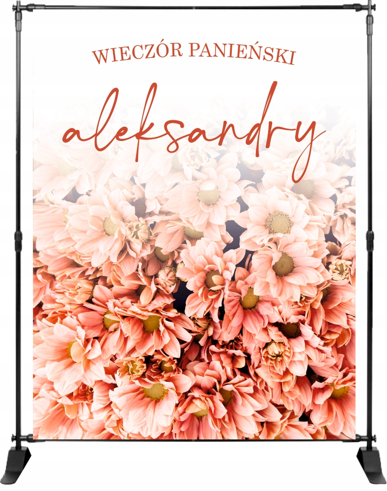 TŁO ścianka FOTO wieczór panieński KWIATY + imię