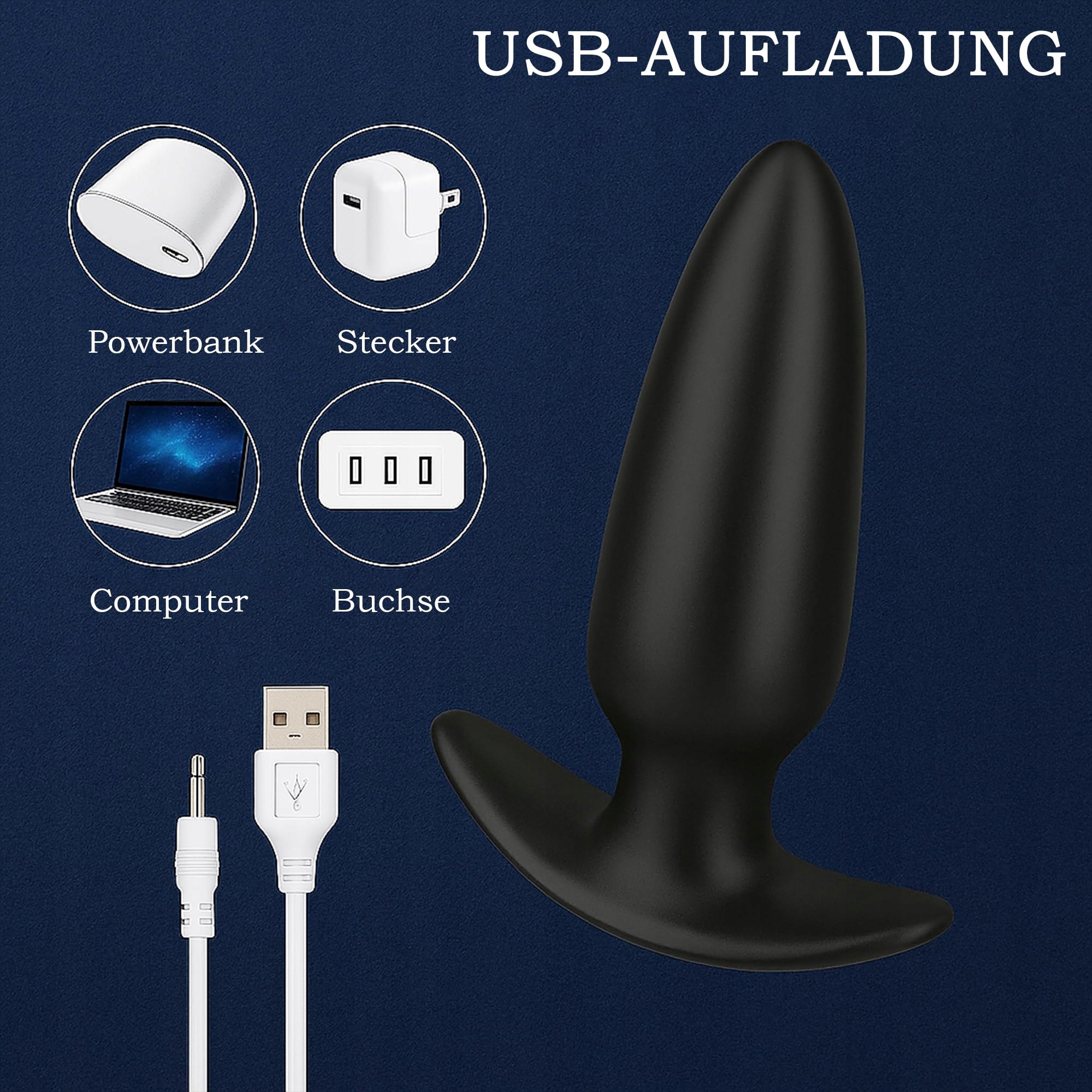 CHICLSQ Zdalnie Sterowany Wibrator Anus Dildo Plug 10 Trybów — miniatura 9