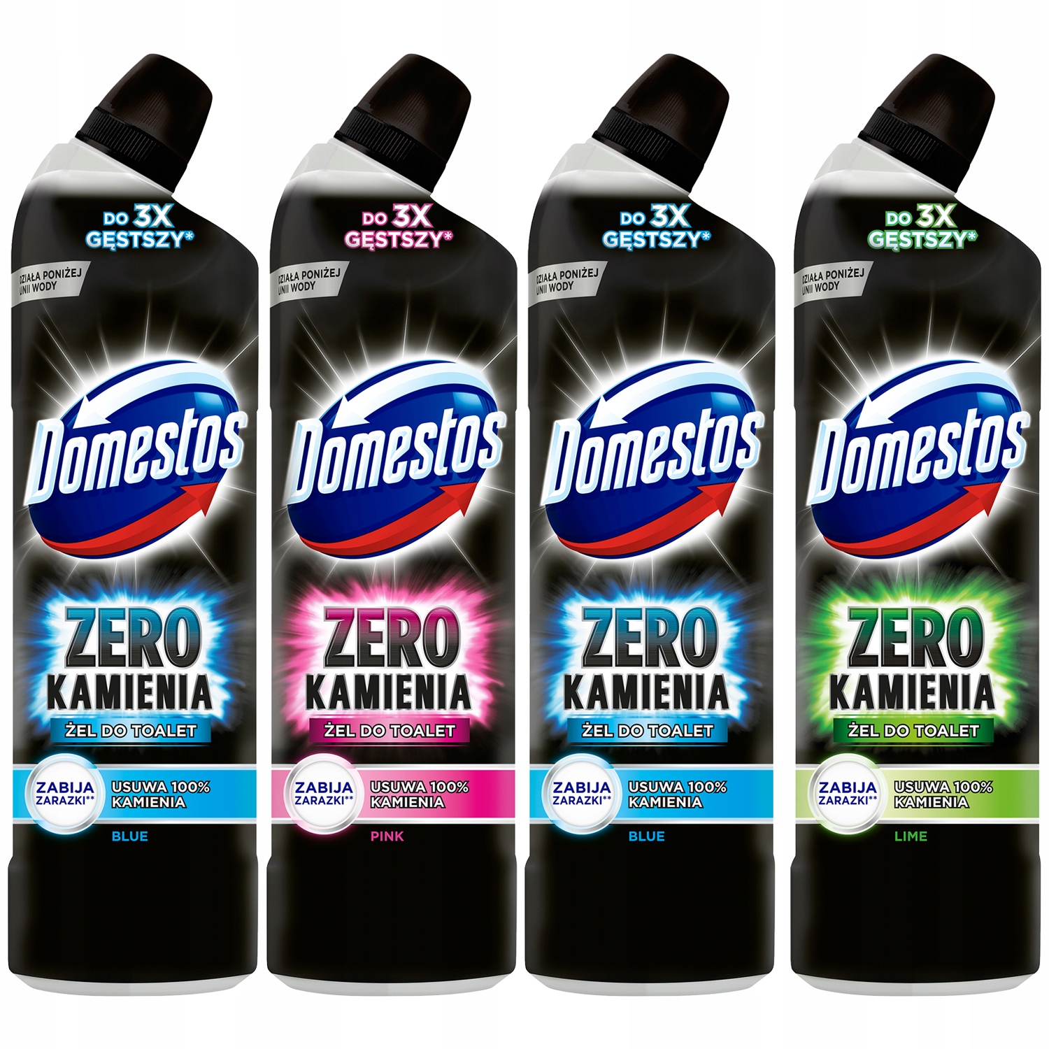 

Domestos Zero Płyn do toalet Zestaw XXL 4x750ml
