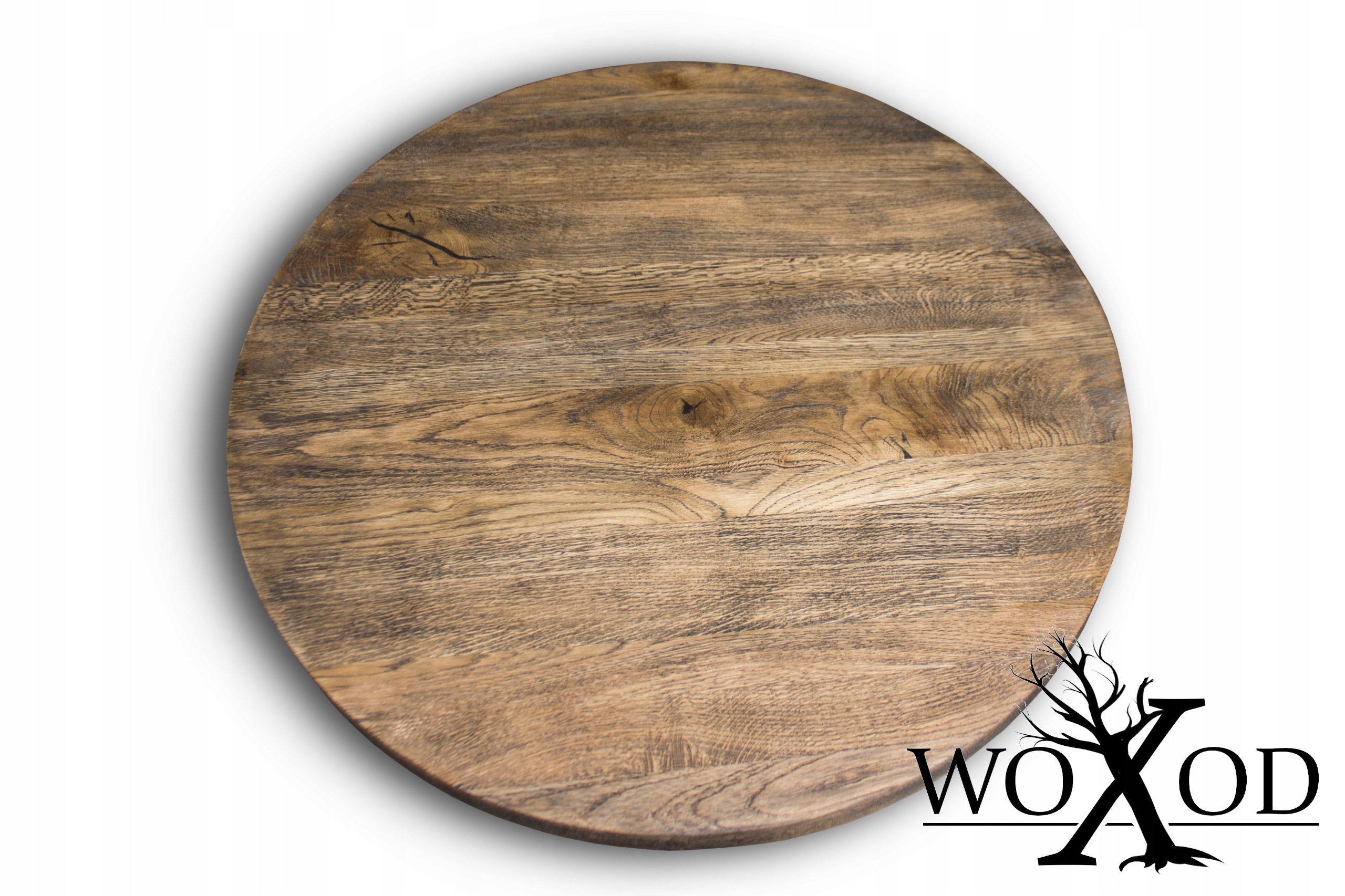 BLAT OKRĄGŁY STARY DĄB LITY STÓŁ STOLIK fi 120 Producent Xwood