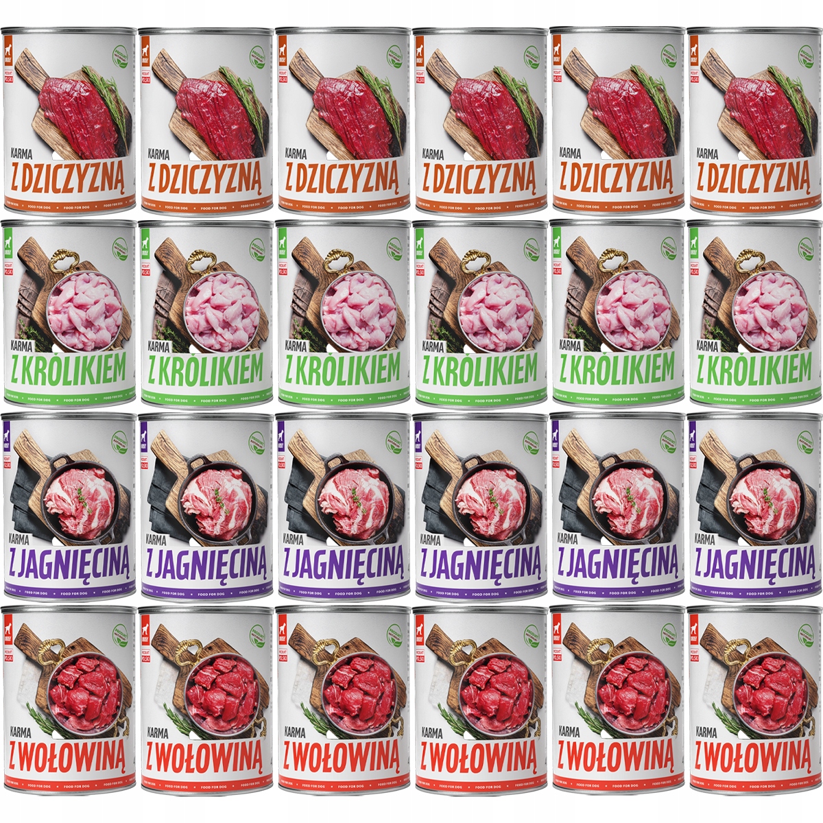 Levně Vlhké Krmivo Pro Psa TufTuf Mletá konzerva MIX Chutí Set 24x400g