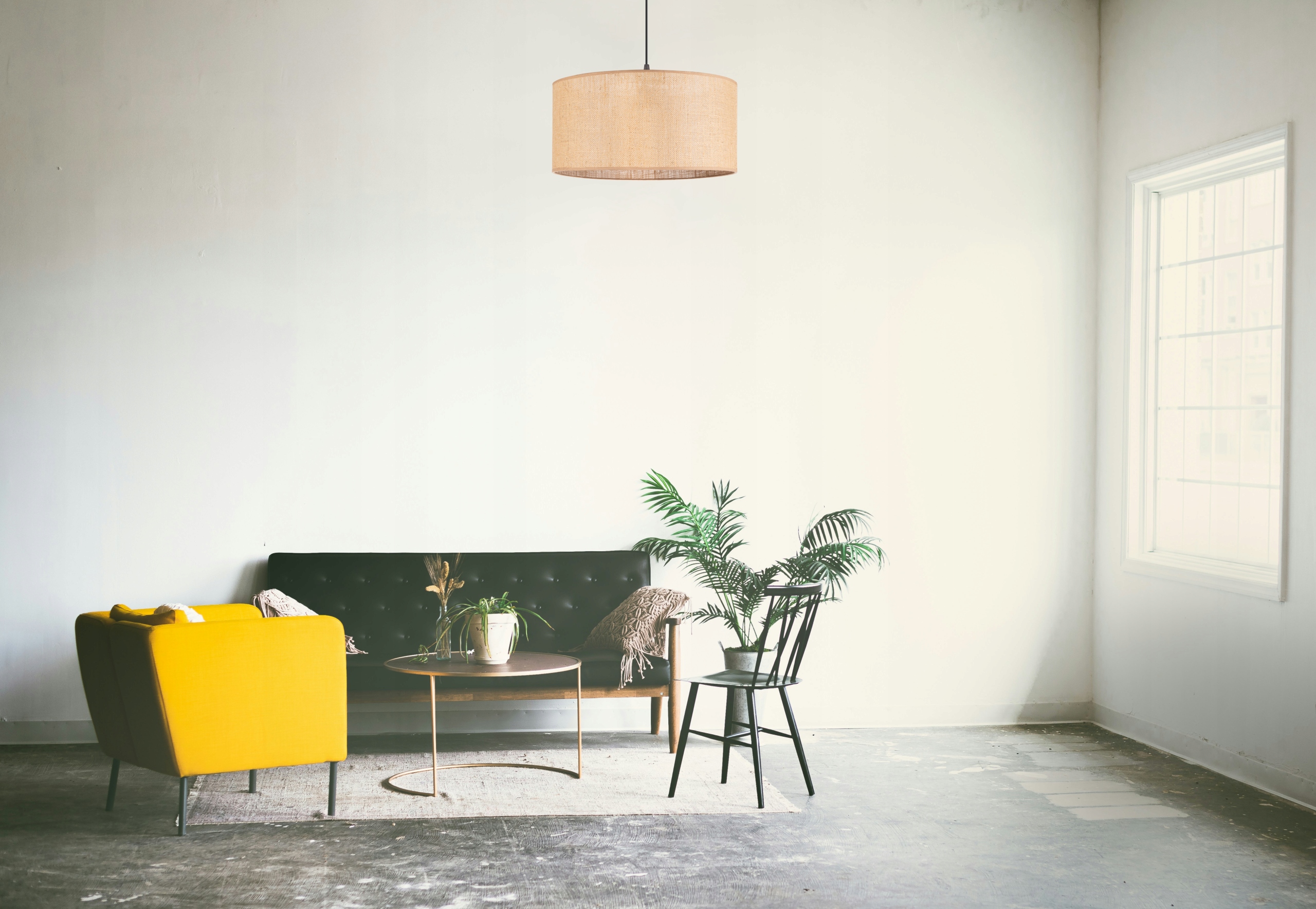 Lampa wisząca pojedyncza RUSTYKALNA maxi ABAŻUR JUTA beżowy Długość/wysokość 80 cm