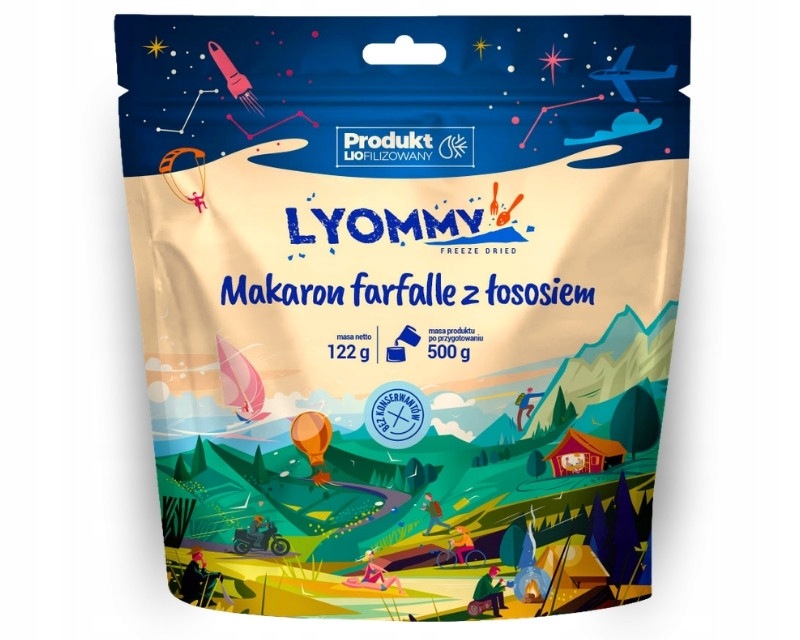 Lyommy Makaron farfalle z łososiem 500g