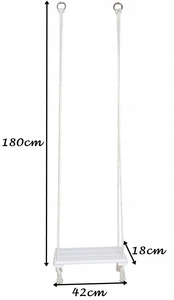 Huśtawka Biała Drewniana Ogrodowa Dla Dzieci 180cm Marka inna