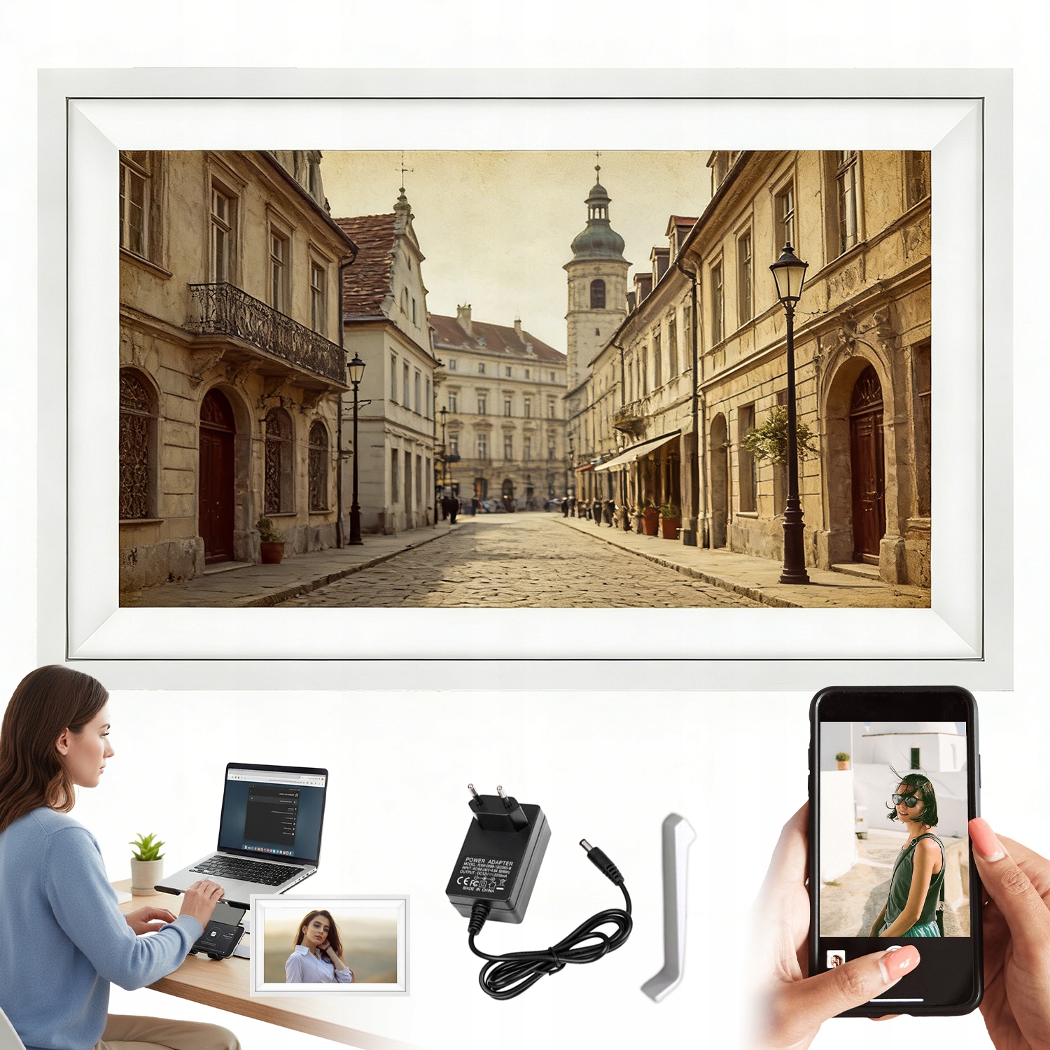 Digitální Rámeček Na Fotografie Wifi 15.6" Fotorámeček Vysoká Kvalita Panel Dárky