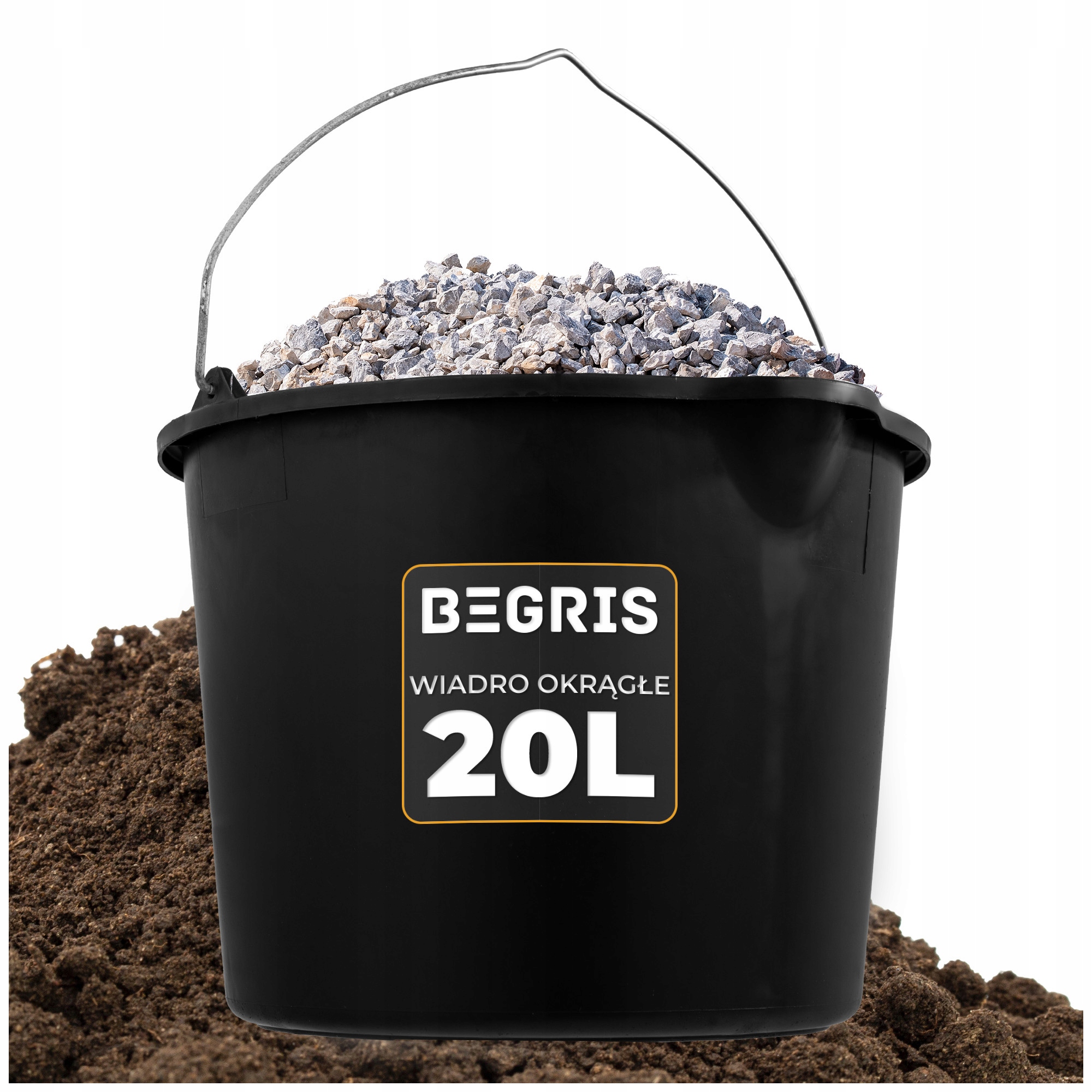 WIADRO BUDOWLANE GOSPODARCZE Z LEJKIEM CZARNE 20L Marka BS TRADING GROUP