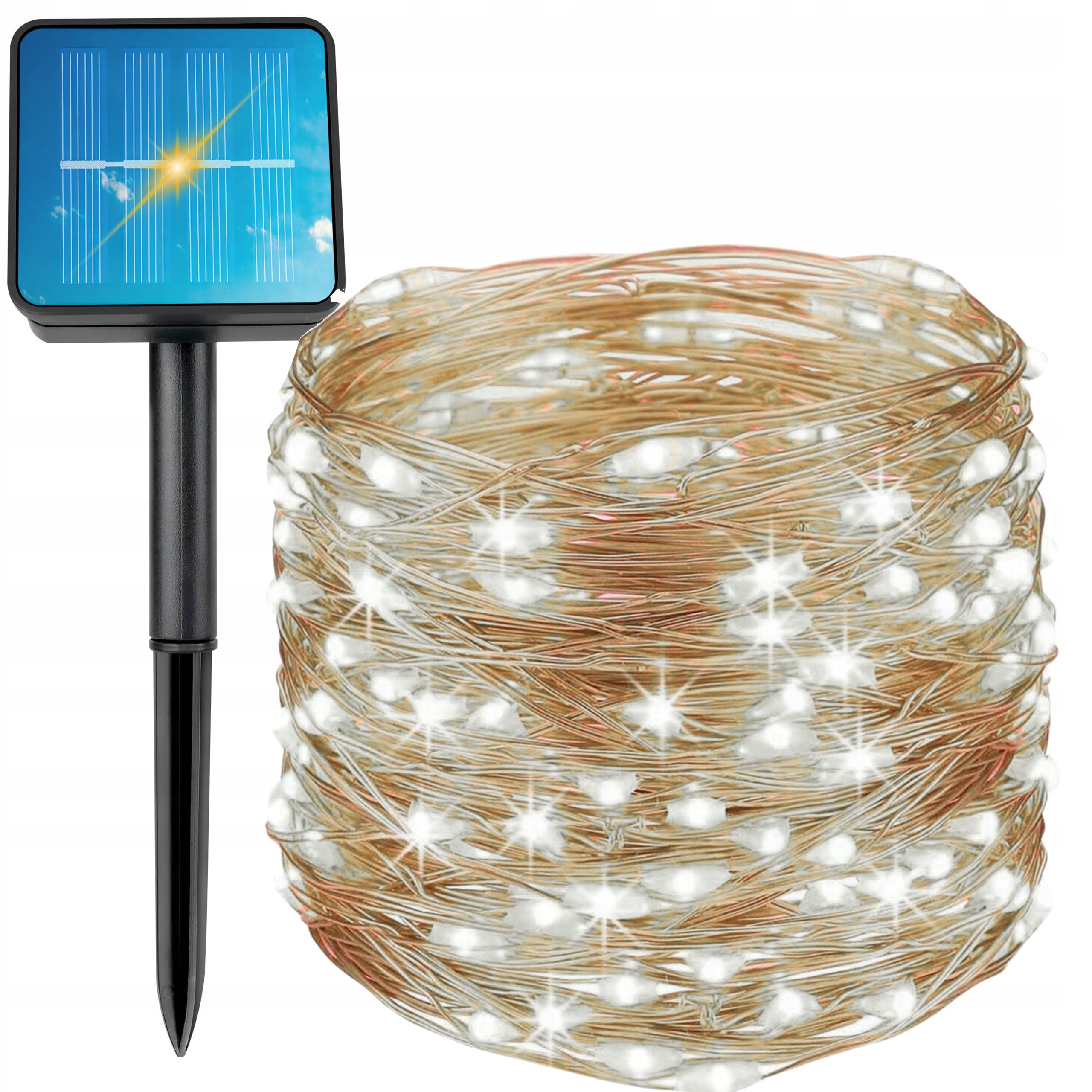 Lampki solarne ogrodowe led 12m girlanda solarna ogrodowa łańcuch świetlny