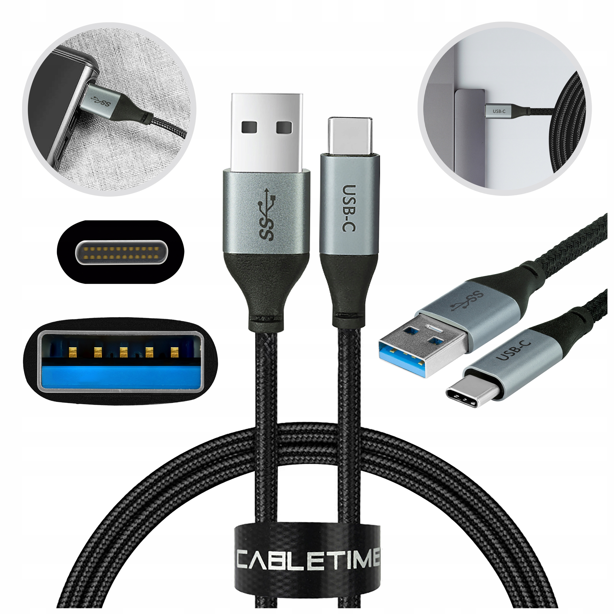 

Auda Kabel Usb-c 3.0 typ-C Quick Charge 4.0 2A 2m