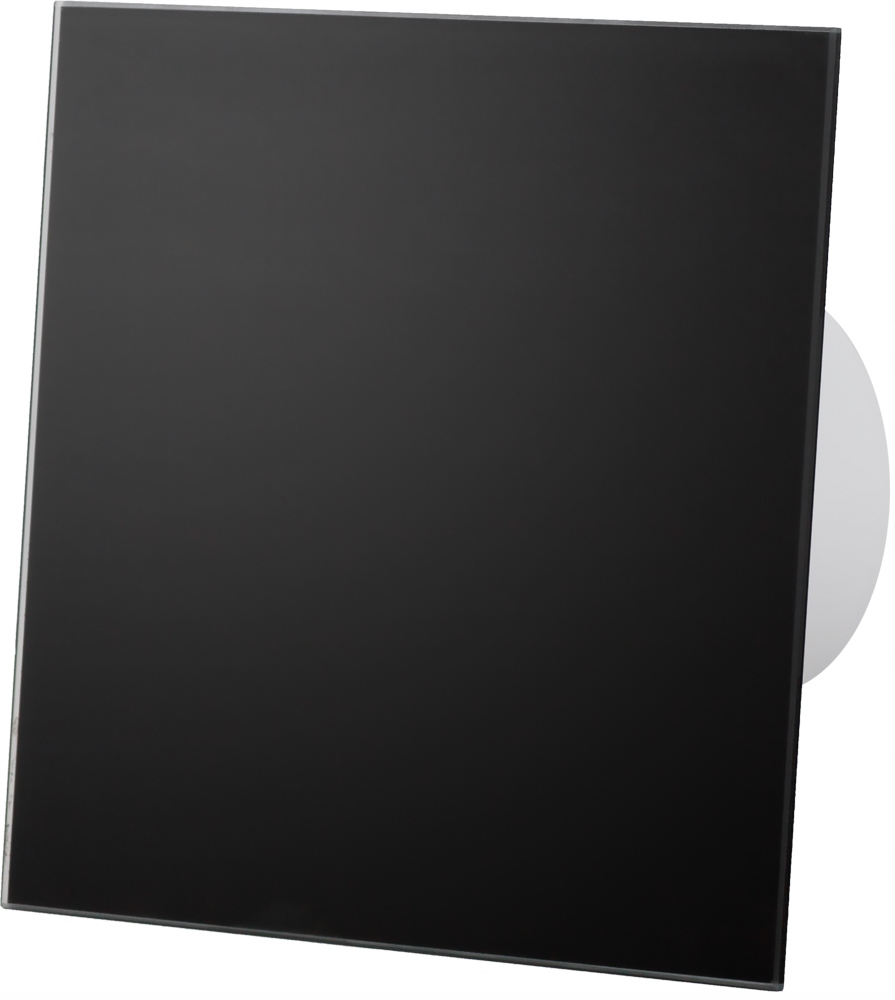 WENTYLATOR SZKLANY CZARNY MAT TIMER HIGROSTAT Fi 125