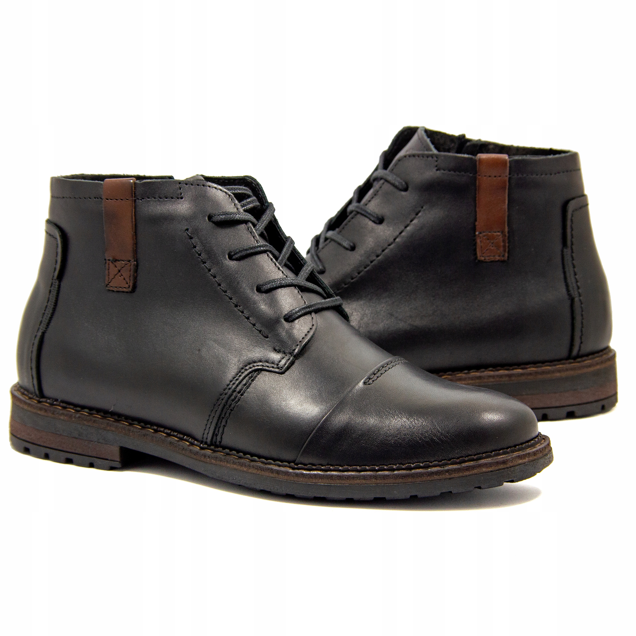 Polské pánské zimní boty, společenské kotníkové boty , Kůže 315, 44