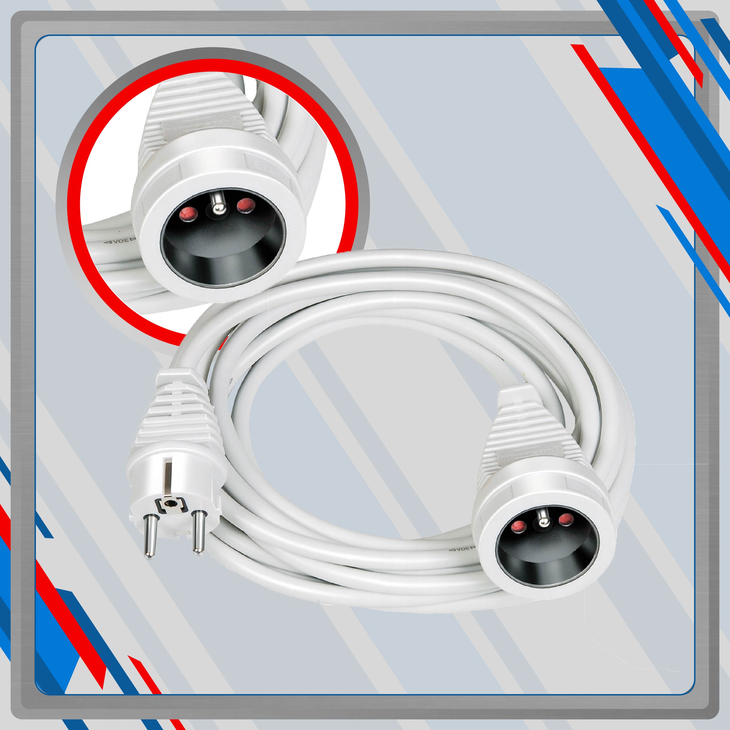 PRZEDŁUŻACZ 10m BRENNENSTUHL pojedyńczy BIAŁY do DOMU i BIURA ELASTYCZNY Waga produktu z opakowaniem jednostkowym 1.5 kg